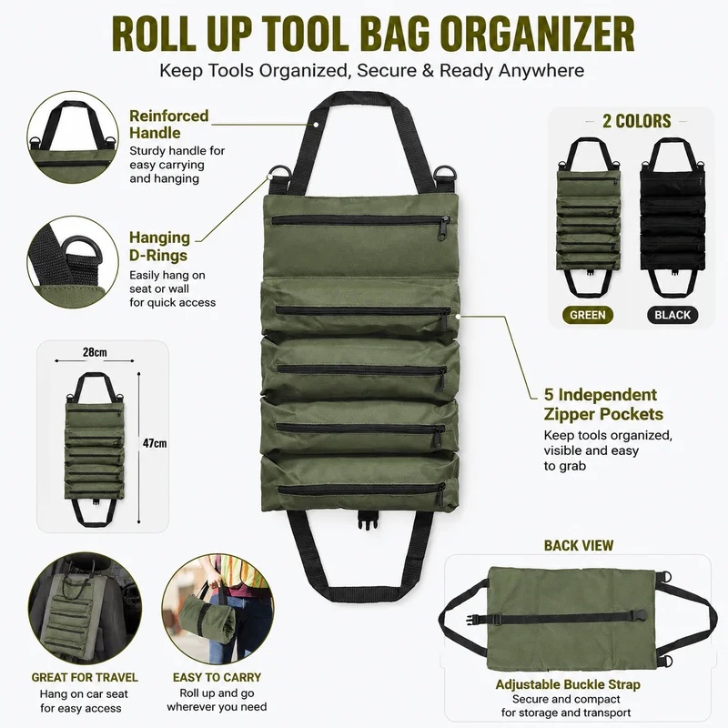 Heavy Duty Roll Up Tool Bag, O - Heavy Equipment Repair ulasan dan harga